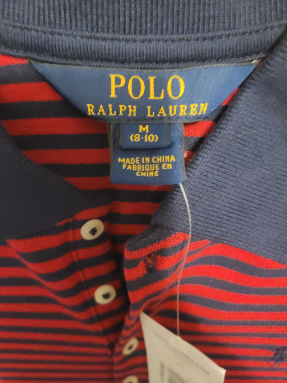 Polo by Ralph Lauren Girls' Red and Navy Striped Polo Dress - Picture 4 of 4
